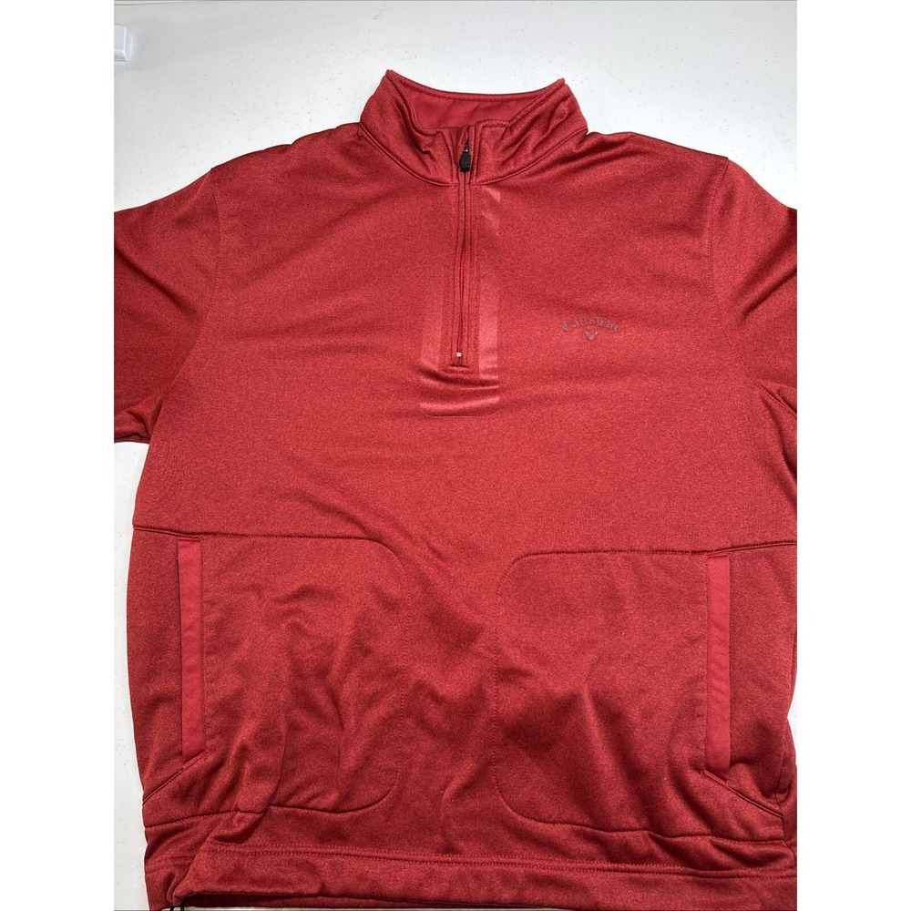 Men's Callaway Weather Series Golf Quarter Zip Burgundy Pullover, M,fleece-lined